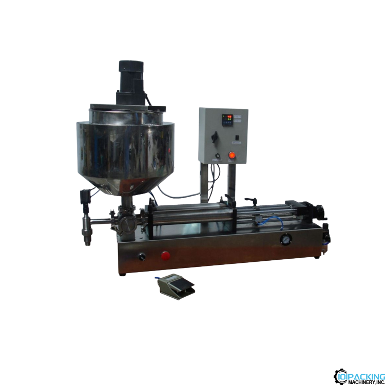 Semi automatic horizontal type filling machine with mixing heating hopper