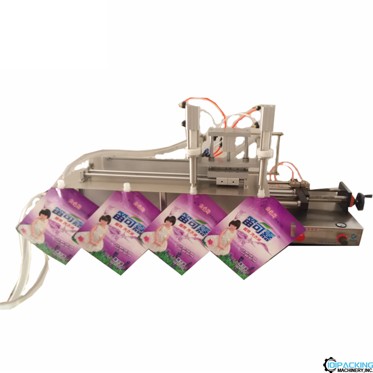 Semi automatic double nozzles premade bag pouch filling machine